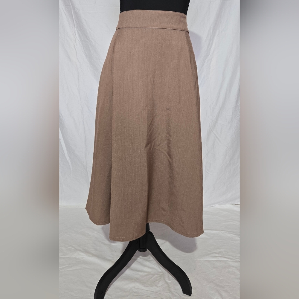 Rock Steady Thrills High Waist Khaki Skirt Pinup Rockabilly VLV 1X